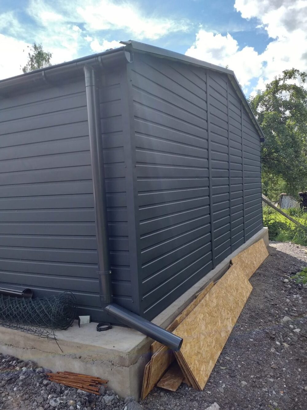 Plechová garáž Premium, šikmá střecha 7x7m - Image 2