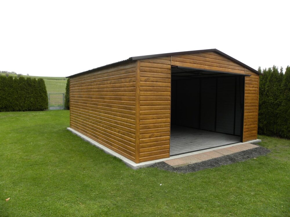 Plechová garáž Premium, šikmá střecha 5x6m - Image 3