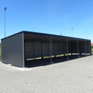 Wiata garażowa z blachy trapezowej 15x6 wysokość wjazdu 3.5m