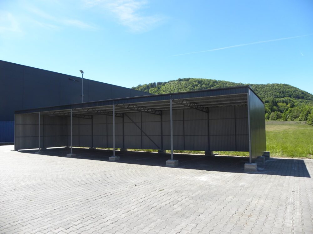 Přístřešek pro auto z trapézového plechu 15×6 výška 3,5m - Image 3