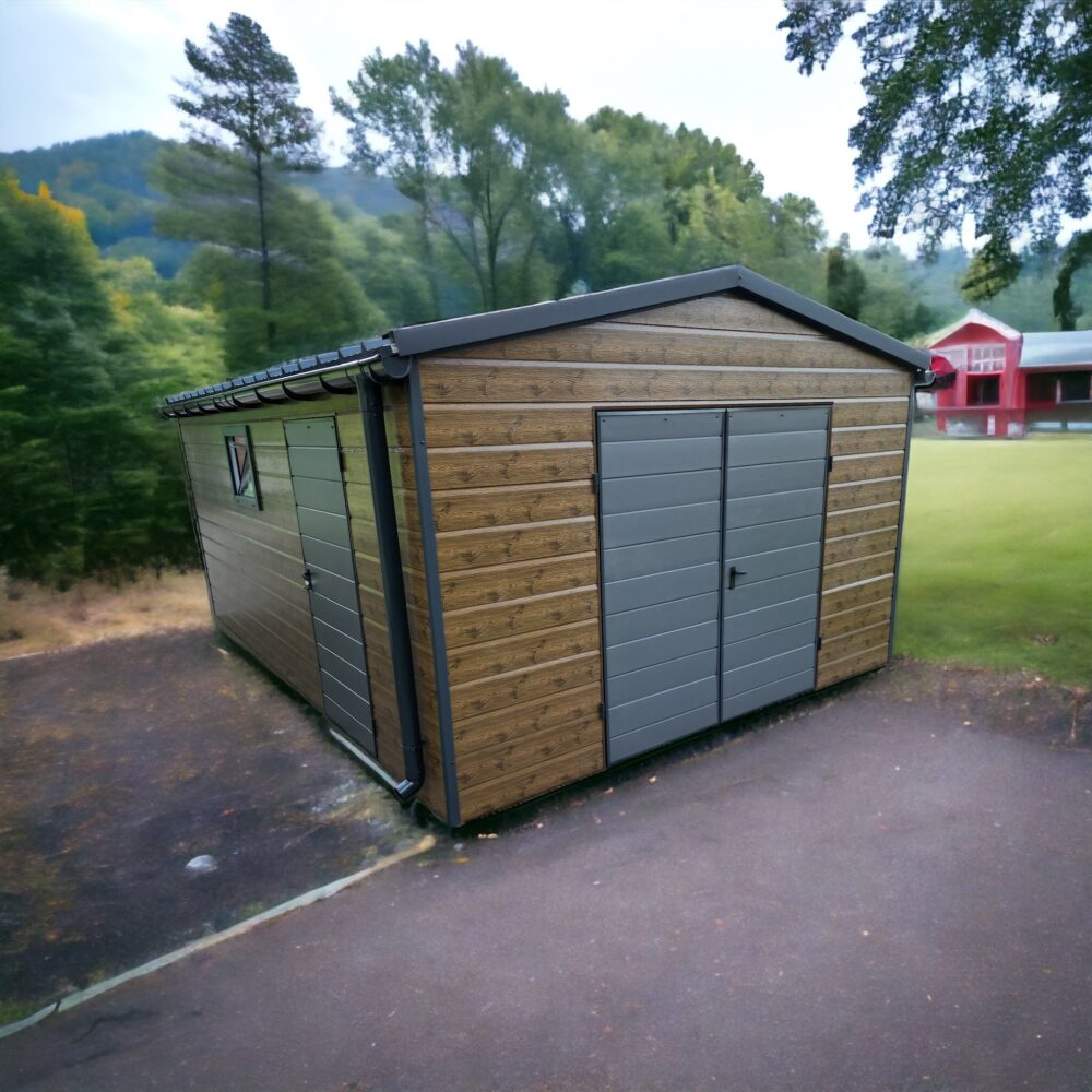 Zateplená garáž ze sendvičových panelů, šikmá střecha 4x6m - Image 3