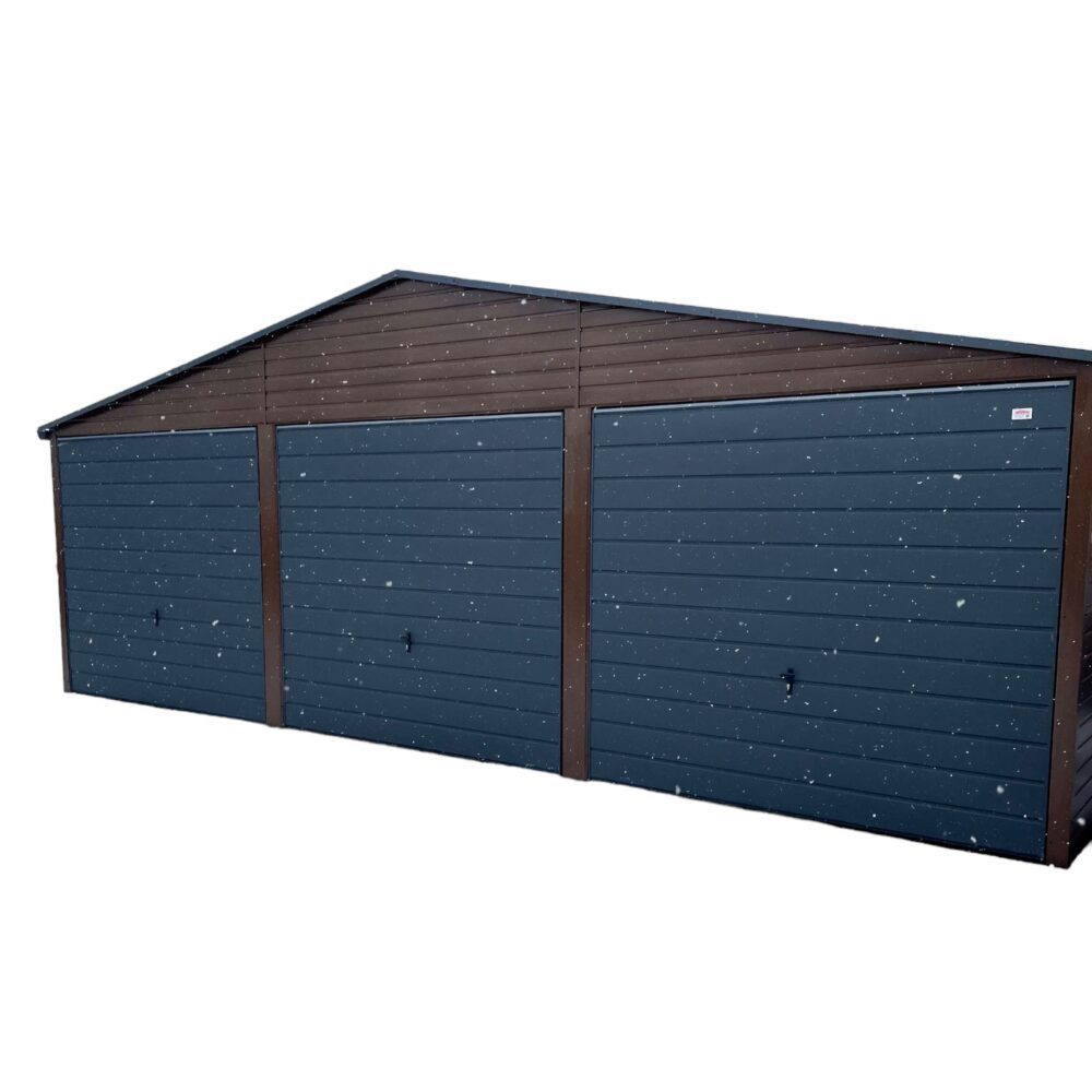 Plechová garáž Premium, šikmá střecha 9×6 m - Image 2