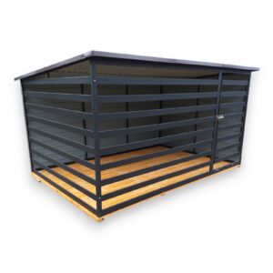 Psí kotec 3×2,5 m grafitový vchod z pravé strany