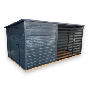 Kotec pro psa se skříňkou, 5x2,5 m, vchod na levé straně