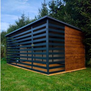 Kotec pro psa 4 × 2 m Vzor dřeva