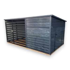 Kotec pro psa s úložným prostorem 5x2,5 m grafitový