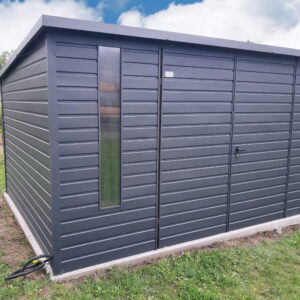 Kůlna na zahradní nářadí z trapézového plechu 4x3 grafitová